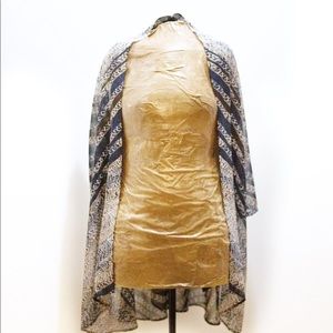 ZOZO Brown Blue Patterned Kimono Cover Up Robe